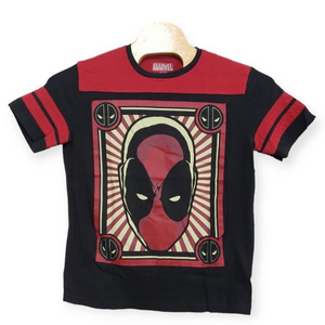 MARVEL Comics Deadpool Merc With A Mouth Ringer Tee Unisex Large 100%‎ Cotton